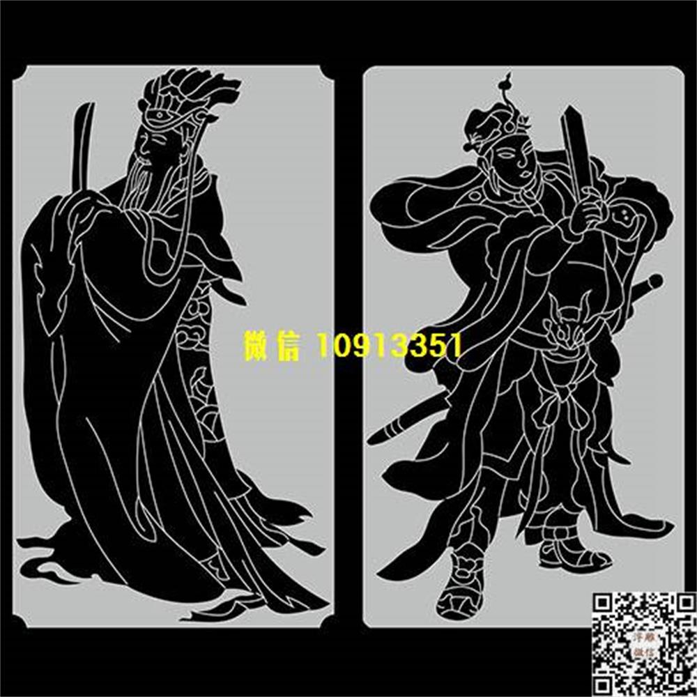 精雕图169人物墓碑板精雕图线雕图线条图单线铣底图_电脑雕刻plt文泰矢量图精雕图浮雕图